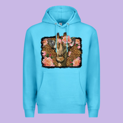Western Floral Giraffe Premium Hoodie Designed By Lillyallendesigns