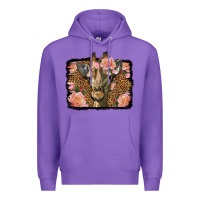Purple Western Floral Giraffe Premium Hoodie - LillyAllenDesigns
