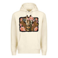 Sandshell Western Floral Giraffe Premium Hoodie - LillyAllenDesigns