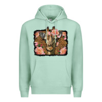 Seafoam Western Floral Giraffe Premium Hoodie - LillyAllenDesigns