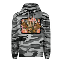 Slate Camo Western Floral Giraffe Premium Hoodie - LillyAllenDesigns