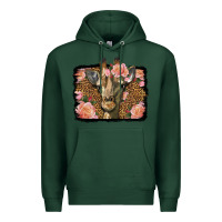 Sports Green Western Floral Giraffe Premium Hoodie - LillyAllenDesigns