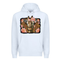 White Western Floral Giraffe Premium Hoodie - LillyAllenDesigns
