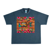 Midnight Navy love school bus leopard Urban Heavy Tee - Artiststas