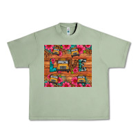 Oil Green love school bus leopard Urban Heavy Tee - Artiststas