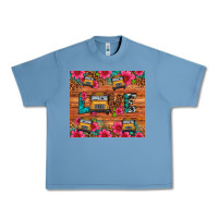 Pebble Blue love school bus leopard Urban Heavy Tee - Artiststas