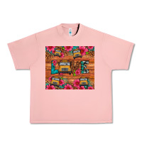 Salmon love school bus leopard Urban Heavy Tee - Artiststas