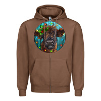 Chestnut Calf Christmas Zipper Hoodie - RanaPortraitStore