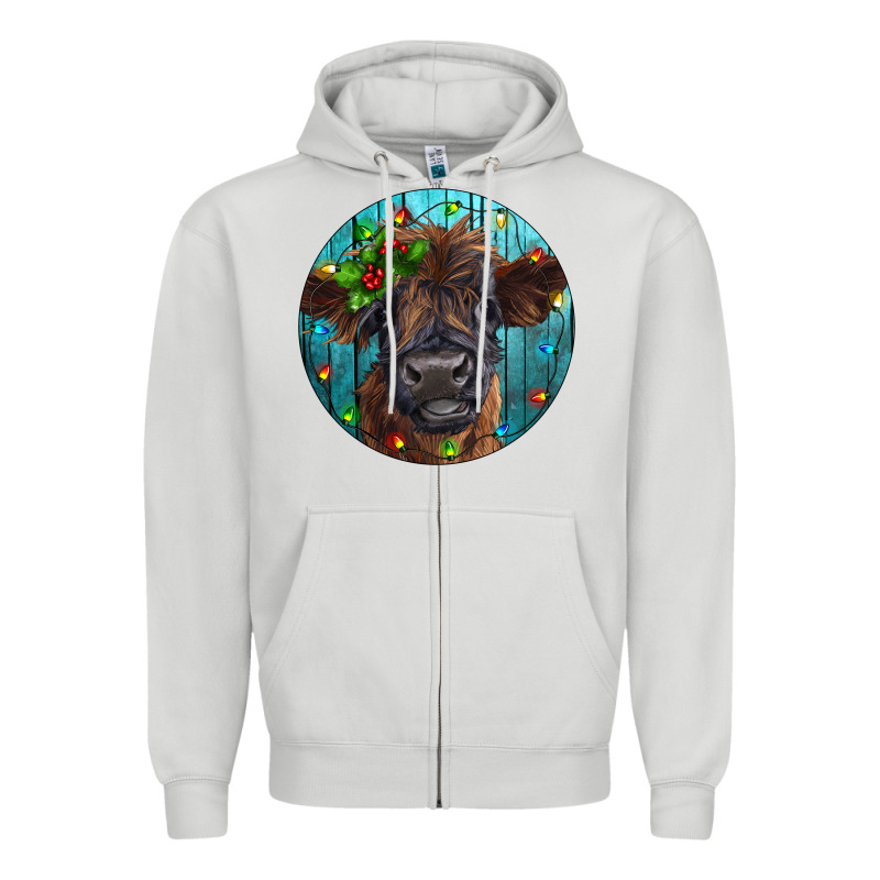 Calf Christmas Zipper Hoodie by RanaPortraitStore | Teevron