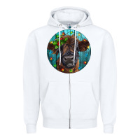 White Calf Christmas Zipper Hoodie - RanaPortraitStore