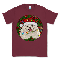 Burgundy Christmas pomeranian Classic Tee - RanaPortraitStore