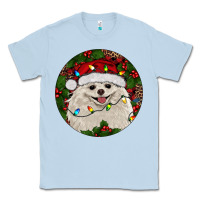 Dusty Blue Christmas pomeranian Classic Tee - RanaPortraitStore