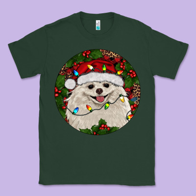 Christmas Pomeranian Classic Tee Designed By Ranaportraitstore