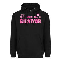 Black I Am a Survivor Breast Cancer Heavyweight Hoodie - texasbilliewilder