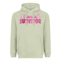 Matcha I Am a Survivor Breast Cancer Heavyweight Hoodie - texasbilliewilder