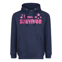 Navy I Am a Survivor Breast Cancer Heavyweight Hoodie - texasbilliewilder