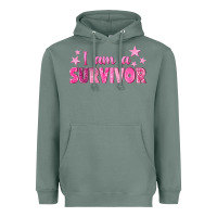 Sage I Am a Survivor Breast Cancer Heavyweight Hoodie - texasbilliewilder