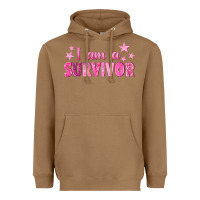 Toasted Coconut I Am a Survivor Breast Cancer Heavyweight Hoodie - texasbilliewilder