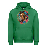 Emerald quarter horse floral Urban Hoodie - LillyAllenDesigns