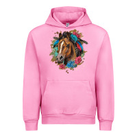Fuchsia Pink quarter horse floral Urban Hoodie - LillyAllenDesigns