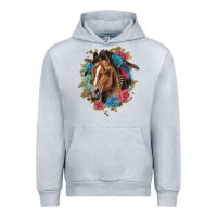 Heather Grey quarter horse floral Urban Hoodie - LillyAllenDesigns