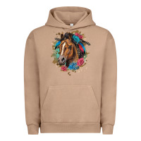 Pigment Burro quarter horse floral Urban Hoodie - LillyAllenDesigns