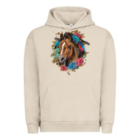 Pigment French Oak quarter horse floral Urban Hoodie - LillyAllenDesigns
