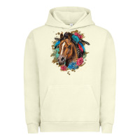 Pigment Pistachio quarter horse floral Urban Hoodie - LillyAllenDesigns