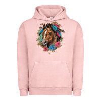 Pigment Salmon quarter horse floral Urban Hoodie - LillyAllenDesigns