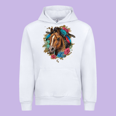 Quarter Horse Floral Urban Hoodie Designed By Lillyallendesigns
