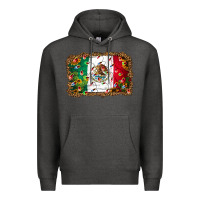 Charcoal Heather Christmas lights Mexican flag Premium Hoodie - Jasminsmagicworld
