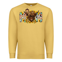 Antique Gold mom highland cow Premium Sweatshirt - RacoonDesign