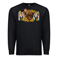 Black mom highland cow Premium Sweatshirt - RacoonDesign