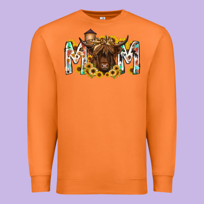 Mom Highland Cow Premium Sweatshirt Designed By Racoondesign