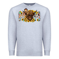 Heather Grey mom highland cow Premium Sweatshirt - RacoonDesign