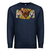Navy mom highland cow Premium Sweatshirt - RacoonDesign
