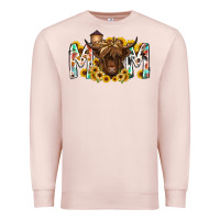 Pale Pink mom highland cow Premium Sweatshirt - RacoonDesign