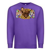 Purple mom highland cow Premium Sweatshirt - RacoonDesign