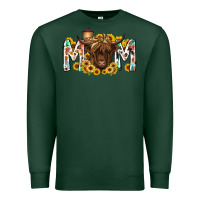 Sports Green mom highland cow Premium Sweatshirt - RacoonDesign