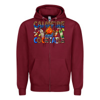 Burgundy campfire and cocktails Zipper Hoodie - texasbilliewilder