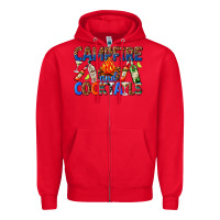 Red campfire and cocktails Zipper Hoodie - texasbilliewilder