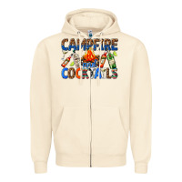 Sandshell campfire and cocktails Zipper Hoodie - texasbilliewilder