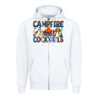 White campfire and cocktails Zipper Hoodie - texasbilliewilder