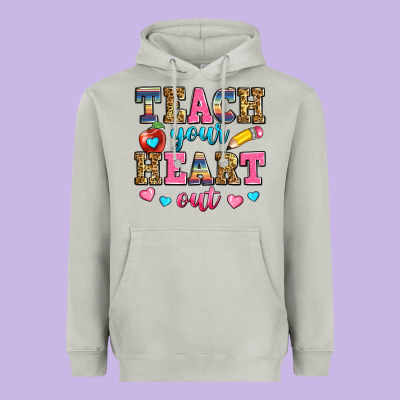 Teach Your Heart Out Heavyweight Hoodie Designed By Zillion Design Studio
