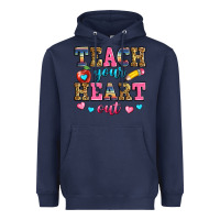 Navy teach your heart out Heavyweight Hoodie - Zillion Design Studio