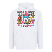 White teach your heart out Heavyweight Hoodie - Zillion Design Studio