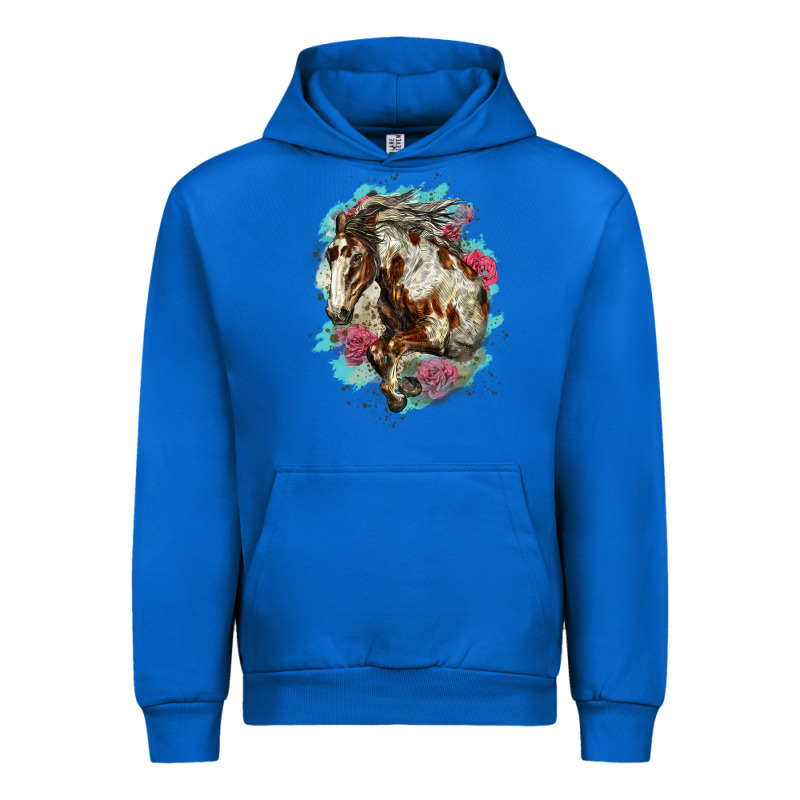 Mustang Horse With Floral Background Urban Hoodie by LillyAllenDesigns | Teevron