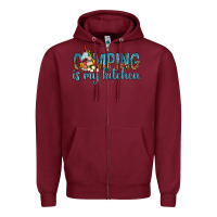 Burgundy camping is my kitchen with wine Zipper Hoodie - texasbilliewilder