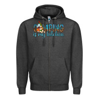 Charcoal Heather camping is my kitchen with wine Zipper Hoodie - texasbilliewilder