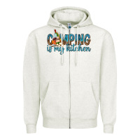 Oatmeal Heather camping is my kitchen with wine Zipper Hoodie - texasbilliewilder